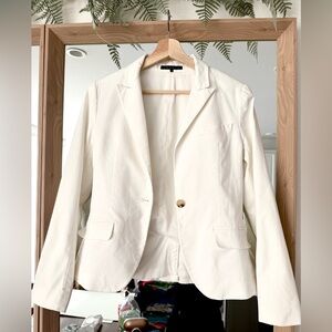 Women's Theory Cream Single-Button Blazer Jacket size 10